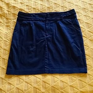 Banana Republic Black Skirt Cotton Twill Belted Short Mini Casual Pockets 14 EUC